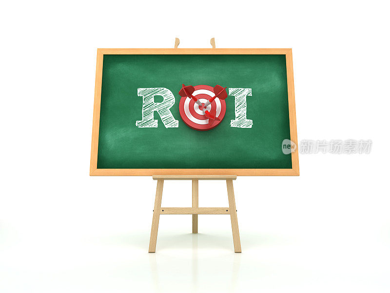 画架与ROI字和目标黑板框架- 3D渲染